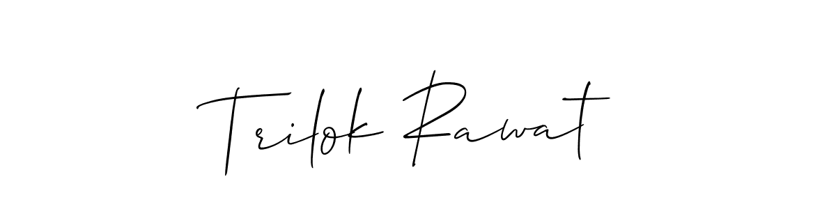 How to make Trilok Rawat name signature. Use Allison_Script style for creating short signs online. This is the latest handwritten sign. Trilok Rawat signature style 2 images and pictures png