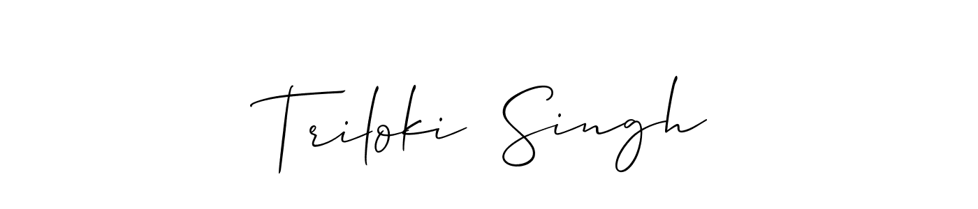 How to make Triloki  Singh signature? Allison_Script is a professional autograph style. Create handwritten signature for Triloki  Singh name. Triloki  Singh signature style 2 images and pictures png