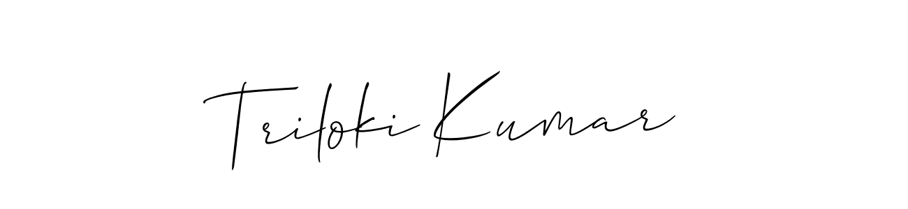 Design your own signature with our free online signature maker. With this signature software, you can create a handwritten (Allison_Script) signature for name Triloki Kumar. Triloki Kumar signature style 2 images and pictures png