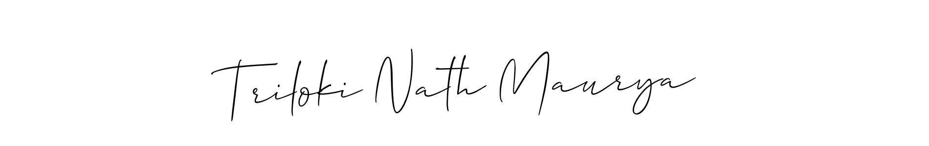 How to make Triloki Nath Maurya signature? Allison_Script is a professional autograph style. Create handwritten signature for Triloki Nath Maurya name. Triloki Nath Maurya signature style 2 images and pictures png