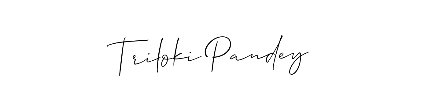 Also we have Triloki Pandey name is the best signature style. Create professional handwritten signature collection using Allison_Script autograph style. Triloki Pandey signature style 2 images and pictures png