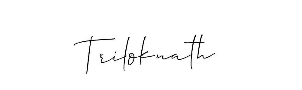 How to Draw Triloknath signature style? Allison_Script is a latest design signature styles for name Triloknath. Triloknath signature style 2 images and pictures png