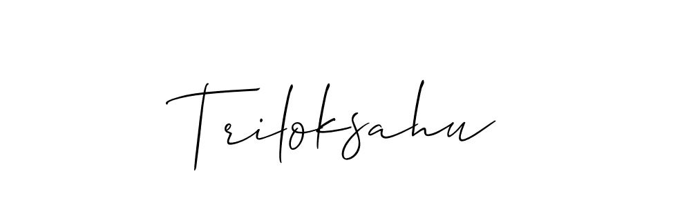 You can use this online signature creator to create a handwritten signature for the name Triloksahu. This is the best online autograph maker. Triloksahu signature style 2 images and pictures png