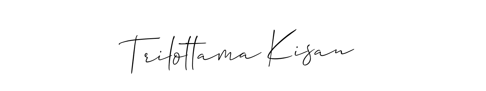 How to make Trilottama Kisan name signature. Use Allison_Script style for creating short signs online. This is the latest handwritten sign. Trilottama Kisan signature style 2 images and pictures png