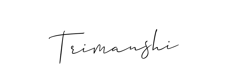 Make a short Trimanshi signature style. Manage your documents anywhere anytime using Allison_Script. Create and add eSignatures, submit forms, share and send files easily. Trimanshi signature style 2 images and pictures png