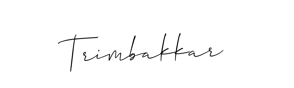 How to make Trimbakkar name signature. Use Allison_Script style for creating short signs online. This is the latest handwritten sign. Trimbakkar signature style 2 images and pictures png
