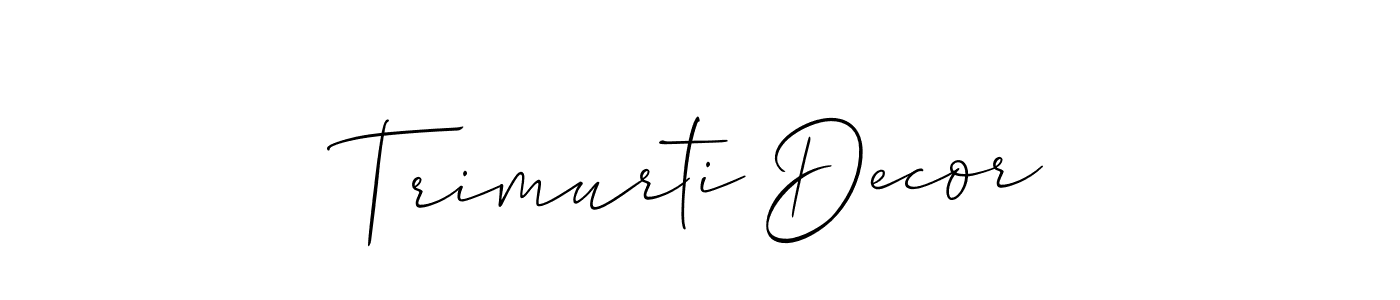 Trimurti Decor stylish signature style. Best Handwritten Sign (Allison_Script) for my name. Handwritten Signature Collection Ideas for my name Trimurti Decor. Trimurti Decor signature style 2 images and pictures png