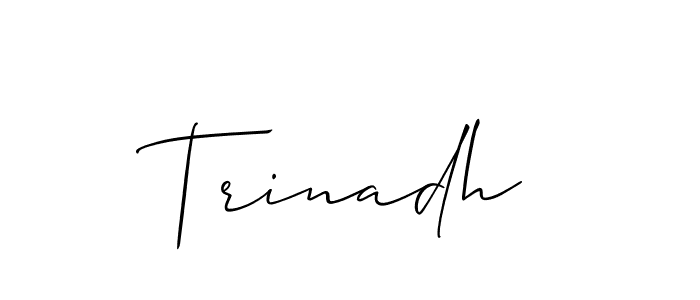 It looks lik you need a new signature style for name Trinadh. Design unique handwritten (Allison_Script) signature with our free signature maker in just a few clicks. Trinadh signature style 2 images and pictures png