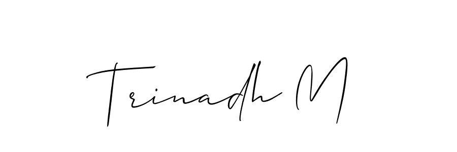 Trinadh M stylish signature style. Best Handwritten Sign (Allison_Script) for my name. Handwritten Signature Collection Ideas for my name Trinadh M. Trinadh M signature style 2 images and pictures png