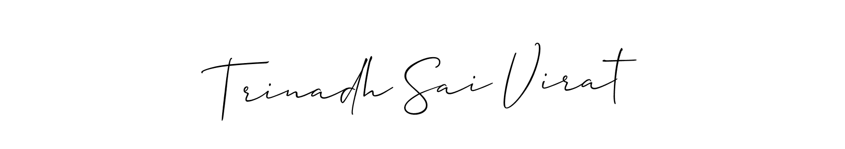 Check out images of Autograph of Trinadh Sai Virat name. Actor Trinadh Sai Virat Signature Style. Allison_Script is a professional sign style online. Trinadh Sai Virat signature style 2 images and pictures png