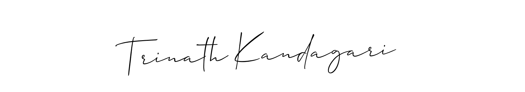 This is the best signature style for the Trinath Kandagari name. Also you like these signature font (Allison_Script). Mix name signature. Trinath Kandagari signature style 2 images and pictures png