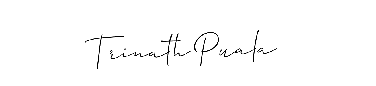 Create a beautiful signature design for name Trinath Puala. With this signature (Allison_Script) fonts, you can make a handwritten signature for free. Trinath Puala signature style 2 images and pictures png