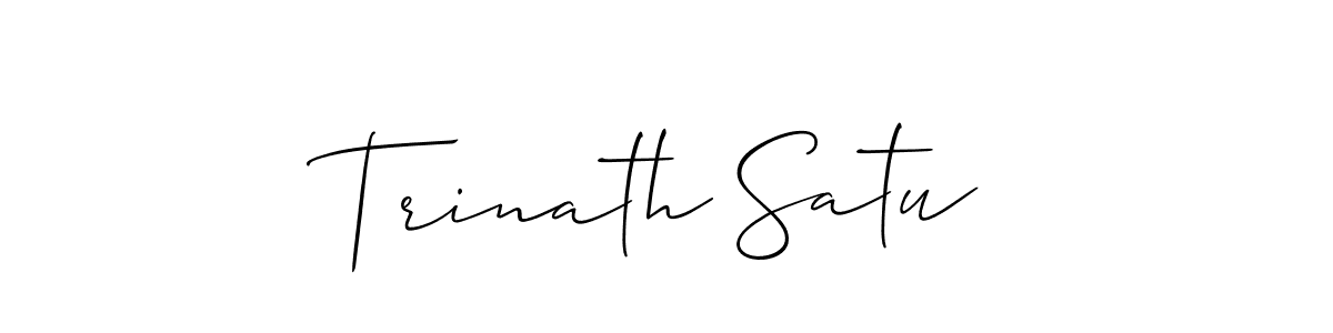 The best way (Allison_Script) to make a short signature is to pick only two or three words in your name. The name Trinath Satu include a total of six letters. For converting this name. Trinath Satu signature style 2 images and pictures png