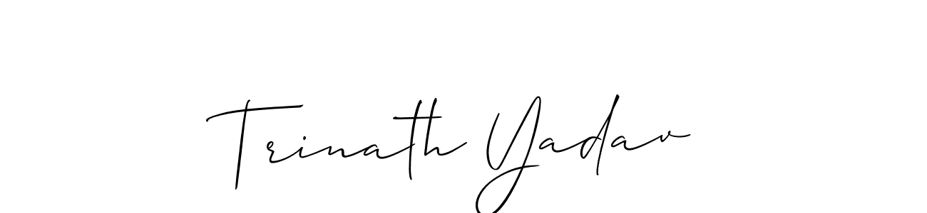 Make a beautiful signature design for name Trinath Yadav. With this signature (Allison_Script) style, you can create a handwritten signature for free. Trinath Yadav signature style 2 images and pictures png