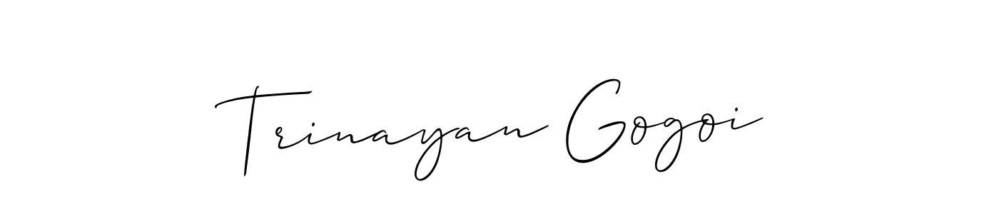 Design your own signature with our free online signature maker. With this signature software, you can create a handwritten (Allison_Script) signature for name Trinayan Gogoi. Trinayan Gogoi signature style 2 images and pictures png