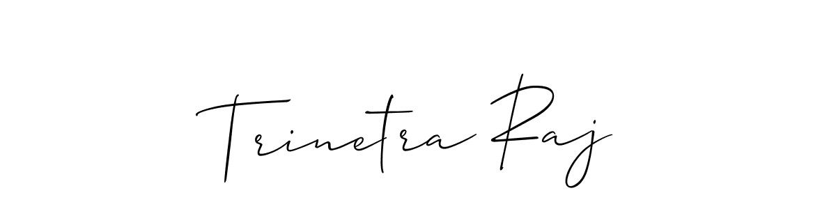 How to make Trinetra Raj name signature. Use Allison_Script style for creating short signs online. This is the latest handwritten sign. Trinetra Raj signature style 2 images and pictures png
