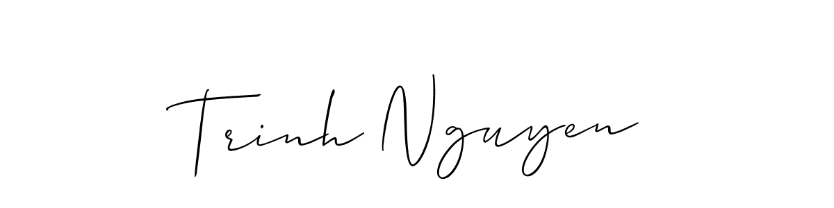 Also You can easily find your signature by using the search form. We will create Trinh Nguyen name handwritten signature images for you free of cost using Allison_Script sign style. Trinh Nguyen signature style 2 images and pictures png