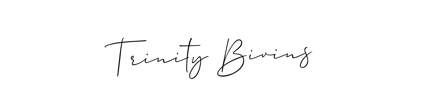 How to make Trinity Bivins name signature. Use Allison_Script style for creating short signs online. This is the latest handwritten sign. Trinity Bivins signature style 2 images and pictures png