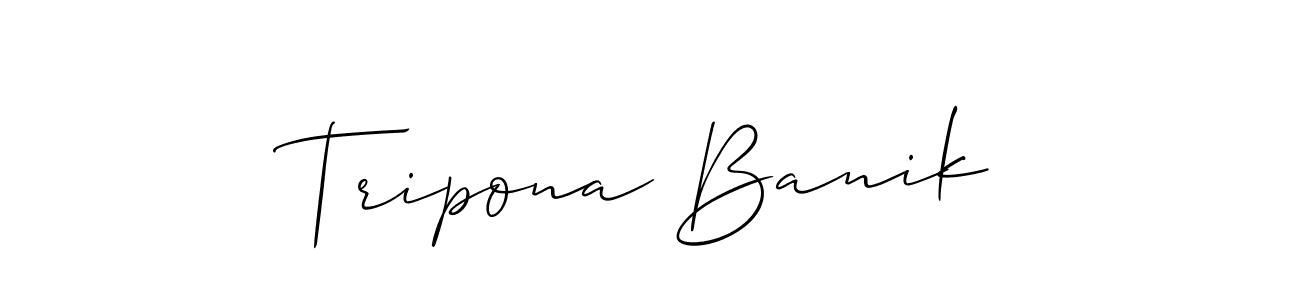 Use a signature maker to create a handwritten signature online. With this signature software, you can design (Allison_Script) your own signature for name Tripona Banik. Tripona Banik signature style 2 images and pictures png