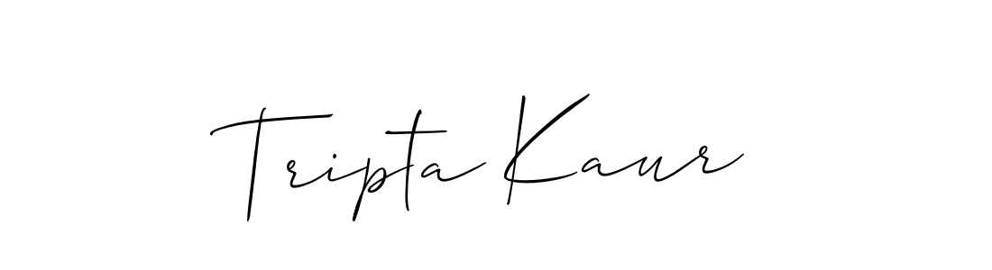 Create a beautiful signature design for name Tripta Kaur. With this signature (Allison_Script) fonts, you can make a handwritten signature for free. Tripta Kaur signature style 2 images and pictures png