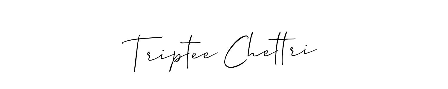 It looks lik you need a new signature style for name Triptee Chettri. Design unique handwritten (Allison_Script) signature with our free signature maker in just a few clicks. Triptee Chettri signature style 2 images and pictures png