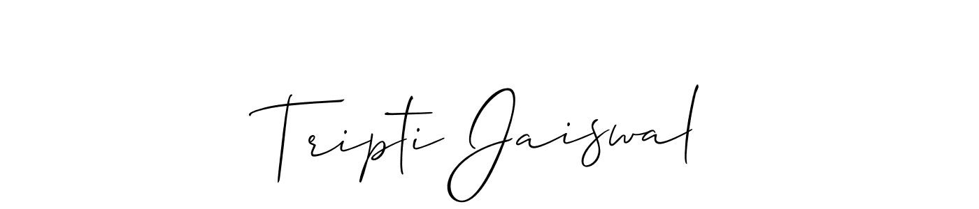 Make a short Tripti Jaiswal signature style. Manage your documents anywhere anytime using Allison_Script. Create and add eSignatures, submit forms, share and send files easily. Tripti Jaiswal signature style 2 images and pictures png