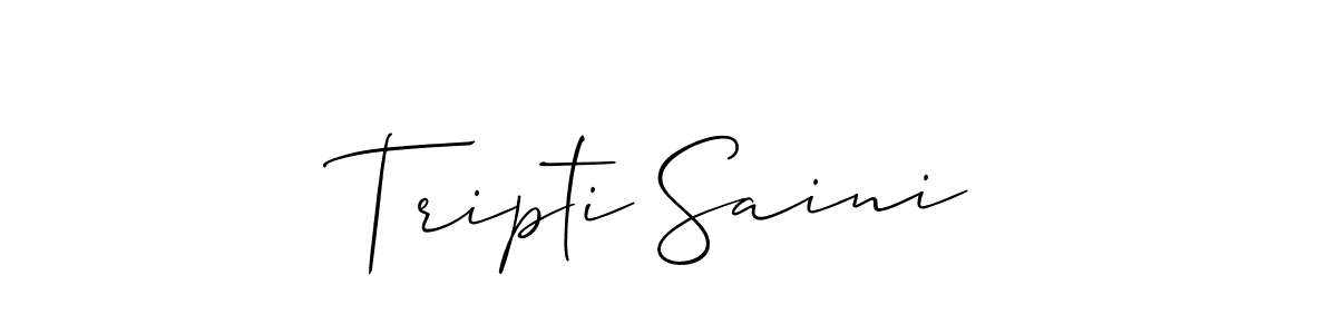Allison_Script is a professional signature style that is perfect for those who want to add a touch of class to their signature. It is also a great choice for those who want to make their signature more unique. Get Tripti Saini name to fancy signature for free. Tripti Saini signature style 2 images and pictures png