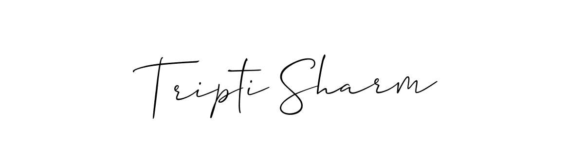Make a beautiful signature design for name Tripti Sharm. With this signature (Allison_Script) style, you can create a handwritten signature for free. Tripti Sharm signature style 2 images and pictures png