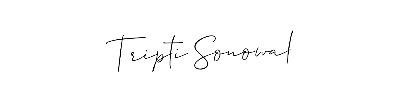 The best way (Allison_Script) to make a short signature is to pick only two or three words in your name. The name Tripti Sonowal include a total of six letters. For converting this name. Tripti Sonowal signature style 2 images and pictures png