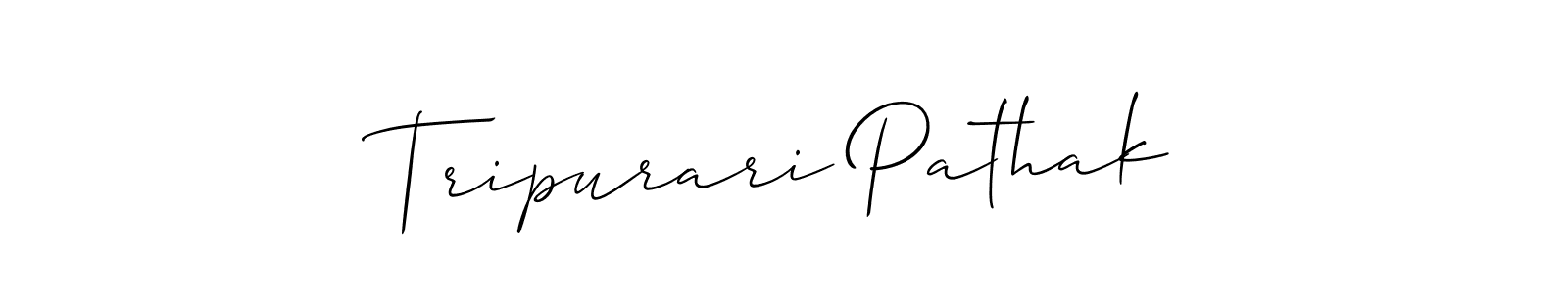 The best way (Allison_Script) to make a short signature is to pick only two or three words in your name. The name Tripurari Pathak include a total of six letters. For converting this name. Tripurari Pathak signature style 2 images and pictures png
