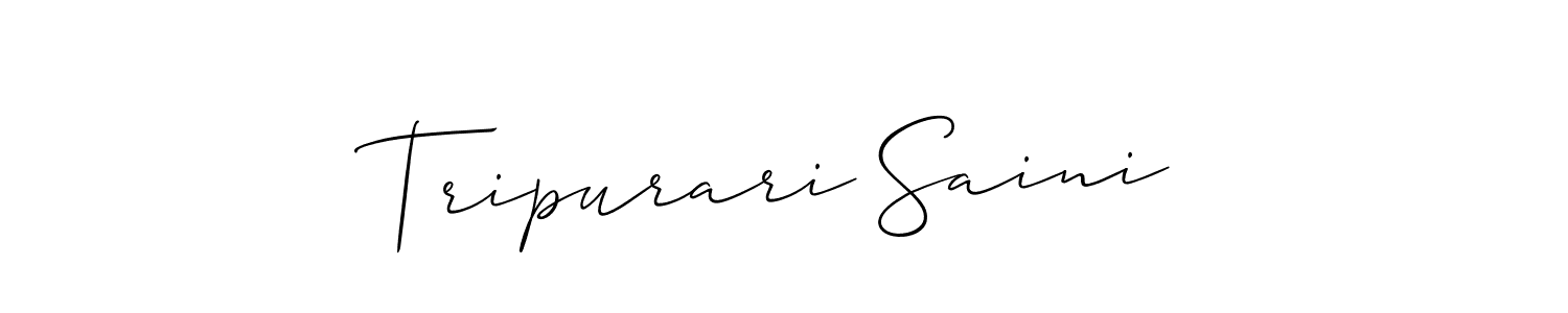 Create a beautiful signature design for name Tripurari Saini. With this signature (Allison_Script) fonts, you can make a handwritten signature for free. Tripurari Saini signature style 2 images and pictures png