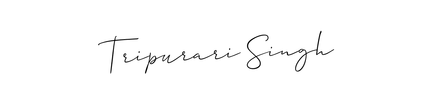 Allison_Script is a professional signature style that is perfect for those who want to add a touch of class to their signature. It is also a great choice for those who want to make their signature more unique. Get Tripurari Singh name to fancy signature for free. Tripurari Singh signature style 2 images and pictures png