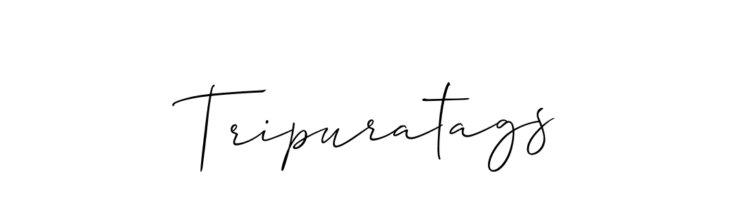 Make a beautiful signature design for name Tripuratags. With this signature (Allison_Script) style, you can create a handwritten signature for free. Tripuratags signature style 2 images and pictures png