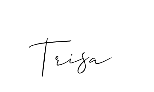 The best way (Allison_Script) to make a short signature is to pick only two or three words in your name. The name Trisa include a total of six letters. For converting this name. Trisa signature style 2 images and pictures png