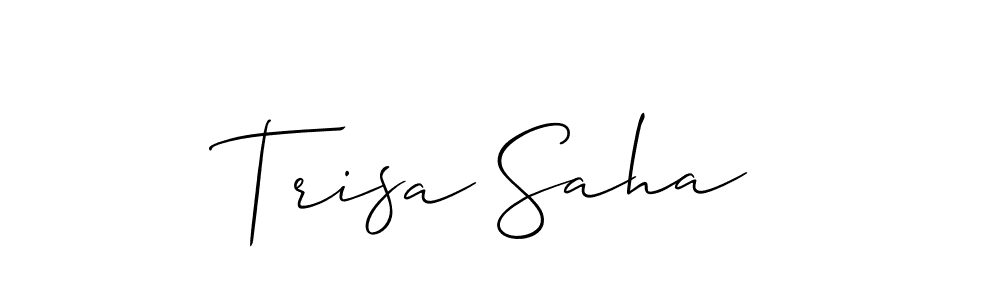 Make a beautiful signature design for name Trisa Saha. With this signature (Allison_Script) style, you can create a handwritten signature for free. Trisa Saha signature style 2 images and pictures png