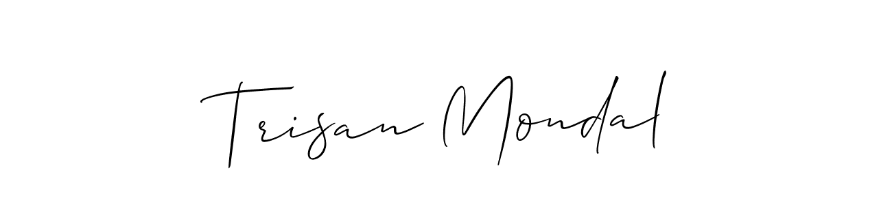 It looks lik you need a new signature style for name Trisan Mondal. Design unique handwritten (Allison_Script) signature with our free signature maker in just a few clicks. Trisan Mondal signature style 2 images and pictures png