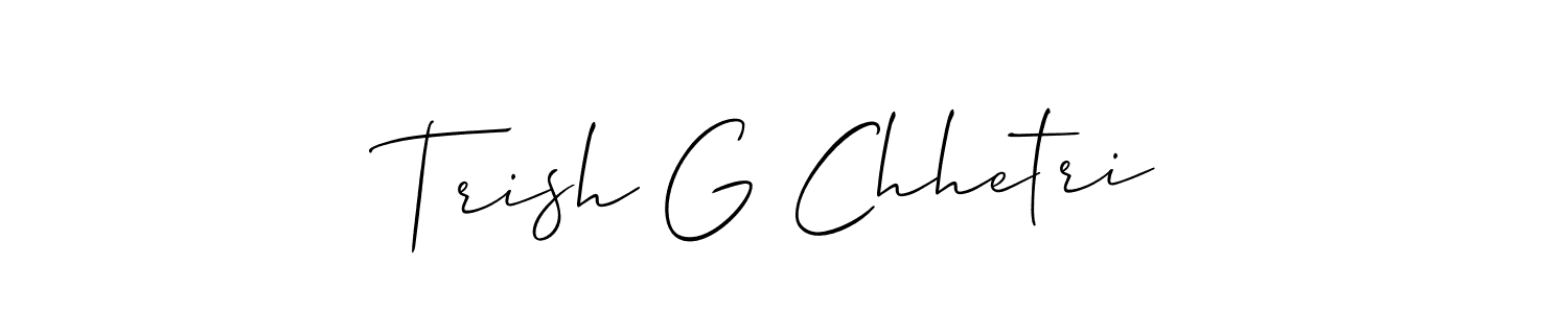 How to Draw Trish G Chhetri signature style? Allison_Script is a latest design signature styles for name Trish G Chhetri. Trish G Chhetri signature style 2 images and pictures png