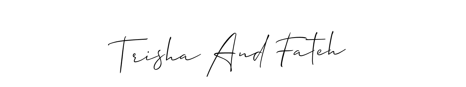 Once you've used our free online signature maker to create your best signature Allison_Script style, it's time to enjoy all of the benefits that Trisha And Fateh name signing documents. Trisha And Fateh signature style 2 images and pictures png