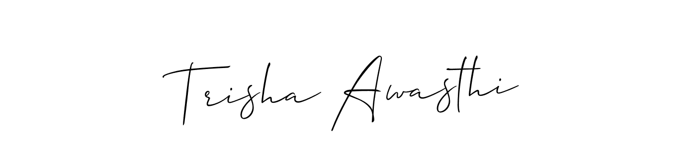 if you are searching for the best signature style for your name Trisha Awasthi. so please give up your signature search. here we have designed multiple signature styles  using Allison_Script. Trisha Awasthi signature style 2 images and pictures png