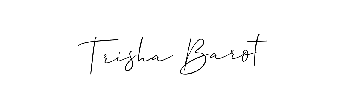 Use a signature maker to create a handwritten signature online. With this signature software, you can design (Allison_Script) your own signature for name Trisha Barot. Trisha Barot signature style 2 images and pictures png