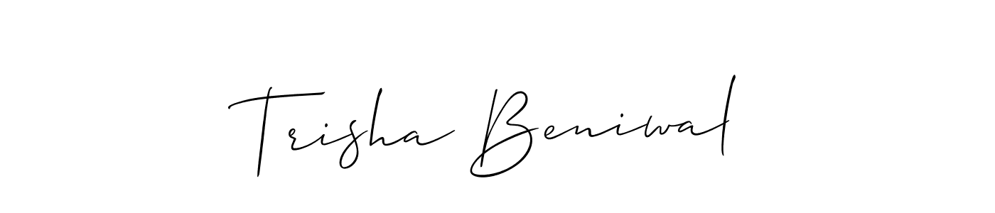 Create a beautiful signature design for name Trisha Beniwal. With this signature (Allison_Script) fonts, you can make a handwritten signature for free. Trisha Beniwal signature style 2 images and pictures png