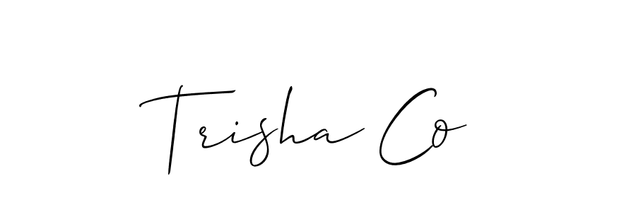 Also You can easily find your signature by using the search form. We will create Trisha Co name handwritten signature images for you free of cost using Allison_Script sign style. Trisha Co signature style 2 images and pictures png
