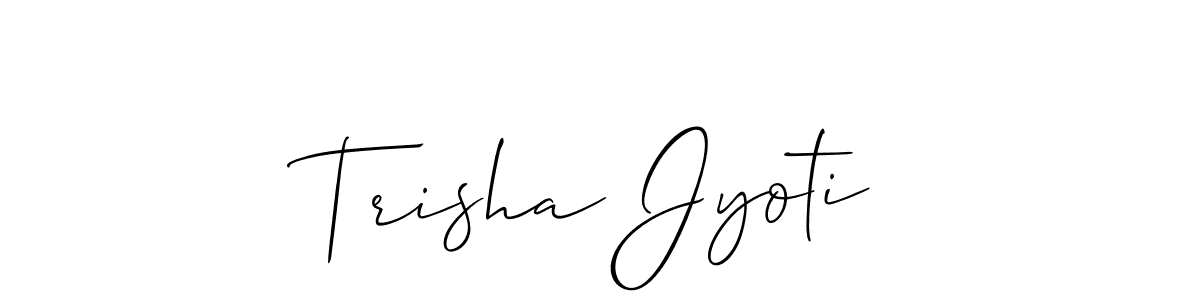 You should practise on your own different ways (Allison_Script) to write your name (Trisha Jyoti) in signature. don't let someone else do it for you. Trisha Jyoti signature style 2 images and pictures png