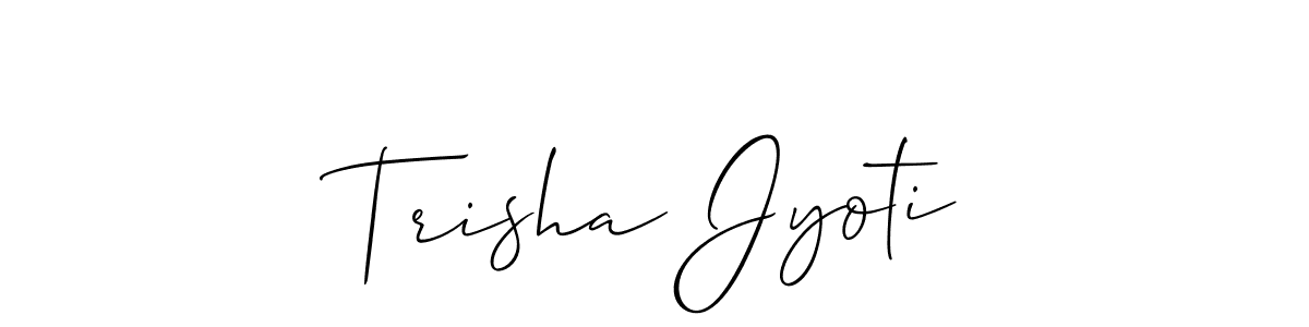 You should practise on your own different ways (Allison_Script) to write your name (Trisha Jyoti) in signature. don't let someone else do it for you. Trisha Jyoti signature style 2 images and pictures png