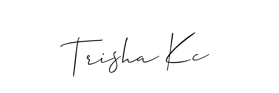 Use a signature maker to create a handwritten signature online. With this signature software, you can design (Allison_Script) your own signature for name Trisha Kc. Trisha Kc signature style 2 images and pictures png