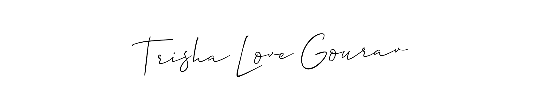 Design your own signature with our free online signature maker. With this signature software, you can create a handwritten (Allison_Script) signature for name Trisha Love Gourav. Trisha Love Gourav signature style 2 images and pictures png