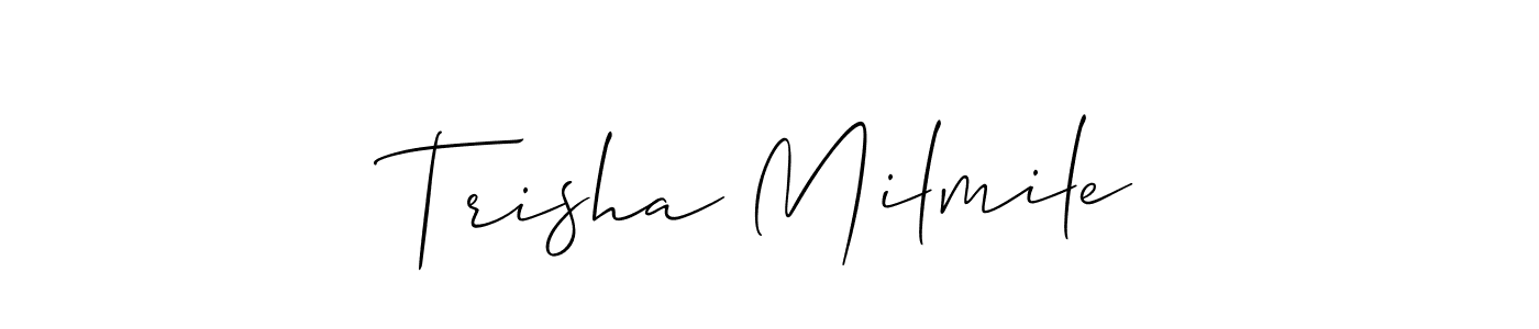 How to Draw Trisha Milmile signature style? Allison_Script is a latest design signature styles for name Trisha Milmile. Trisha Milmile signature style 2 images and pictures png