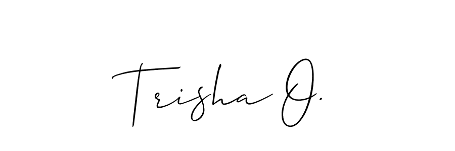 The best way (Allison_Script) to make a short signature is to pick only two or three words in your name. The name Trisha O. include a total of six letters. For converting this name. Trisha O. signature style 2 images and pictures png