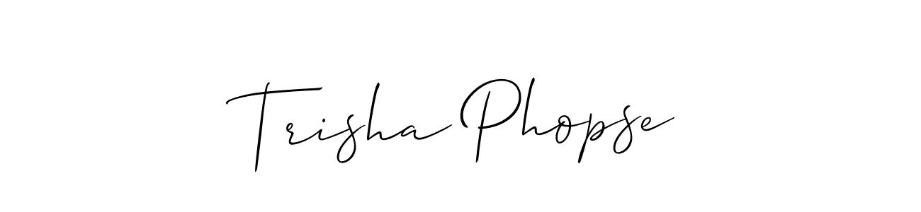 See photos of Trisha Phopse official signature by Spectra . Check more albums & portfolios. Read reviews & check more about Allison_Script font. Trisha Phopse signature style 2 images and pictures png
