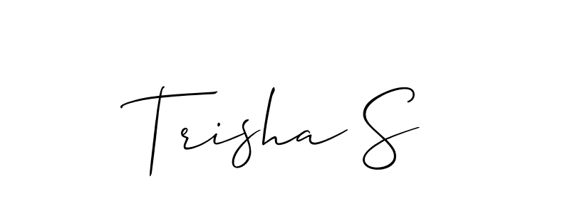 How to make Trisha S name signature. Use Allison_Script style for creating short signs online. This is the latest handwritten sign. Trisha S signature style 2 images and pictures png